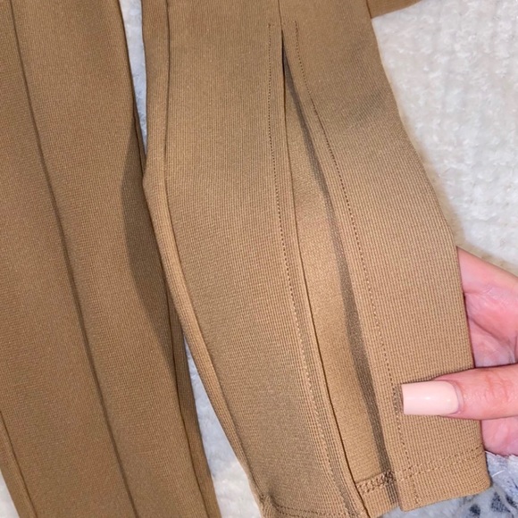Zara camel tan ottoman pants with split hems - Picture 7 of 7